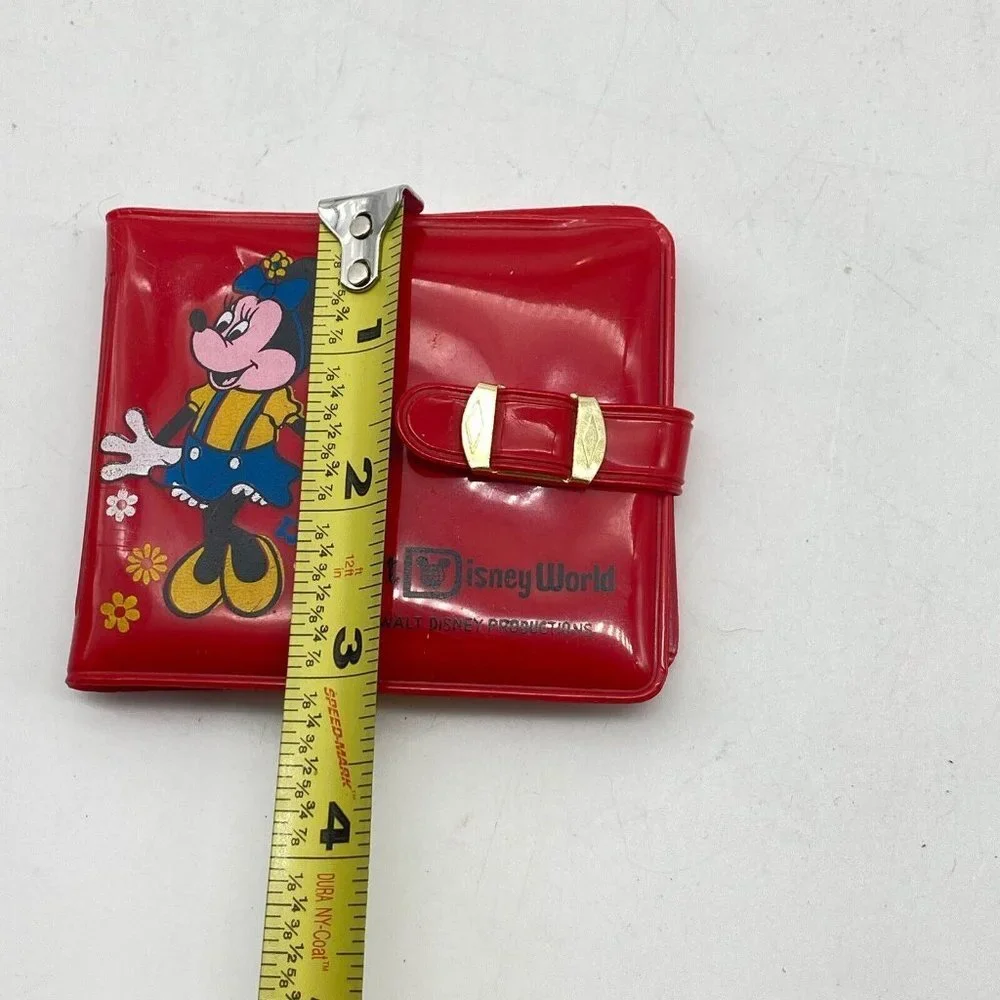 VTG 70s Walt Disney‎ Productions Minnie Mouse Red Plastic Wallet 80s Theme Park